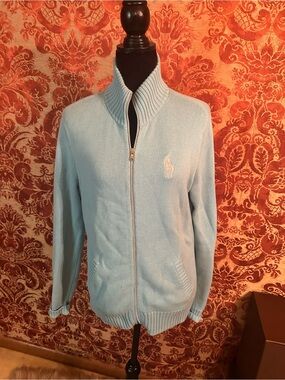 Ralph Lauren Golf Light Blue Women's Zip Cardigan-Vintage